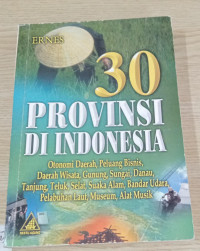 Image of 30 provinsi di indonesia ; otonomi daerah, peluang bisnis, daerah wisata, gunung, sungai, danau, tanjung, teluk, selat, suaka alam, bandar udara, pelabuhan laut, museum, alat musik